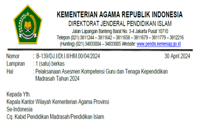 Pelaksanaan Asesmen Kompetensi Guru dan Tenaga Kependidikan Madrasah Tahun 2024